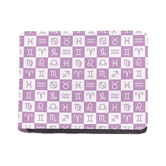 White And Purple Zodiac Signs Print Bifold Wallet
