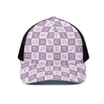 White And Purple Zodiac Signs Print Black Mesh Trucker Cap