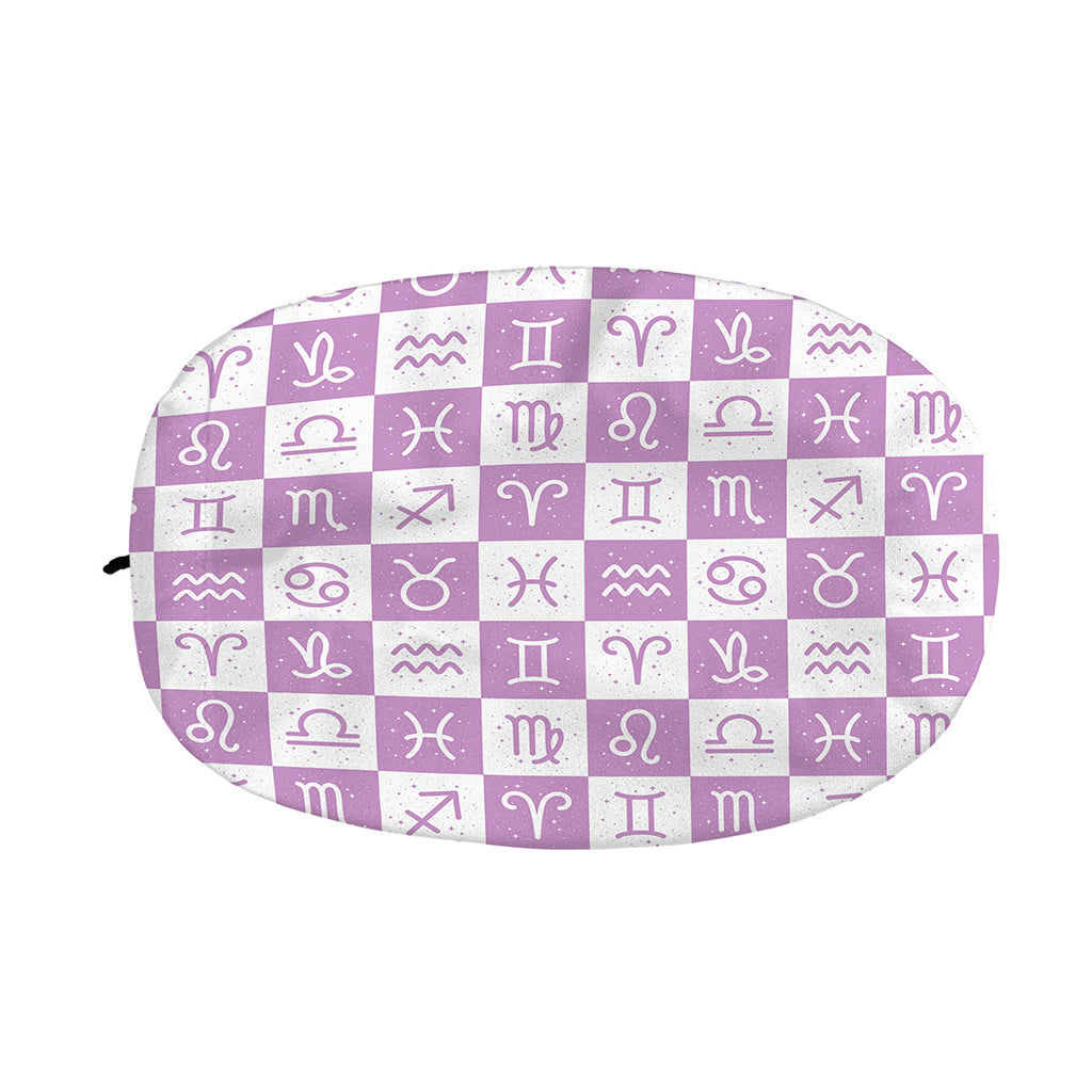 White And Purple Zodiac Signs Print Car Side Mirror Covers