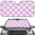 White And Purple Zodiac Signs Print Car Windshield Sun Shade