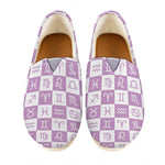 White And Purple Zodiac Signs Print Casual Shoes