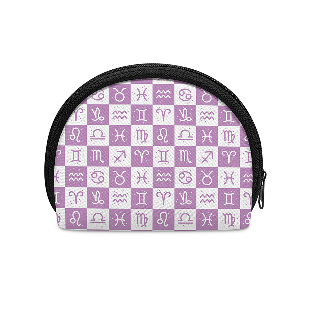 White And Purple Zodiac Signs Print Coin Purse
