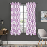 White And Purple Zodiac Signs Print Curtain