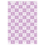 White And Purple Zodiac Signs Print Curtain