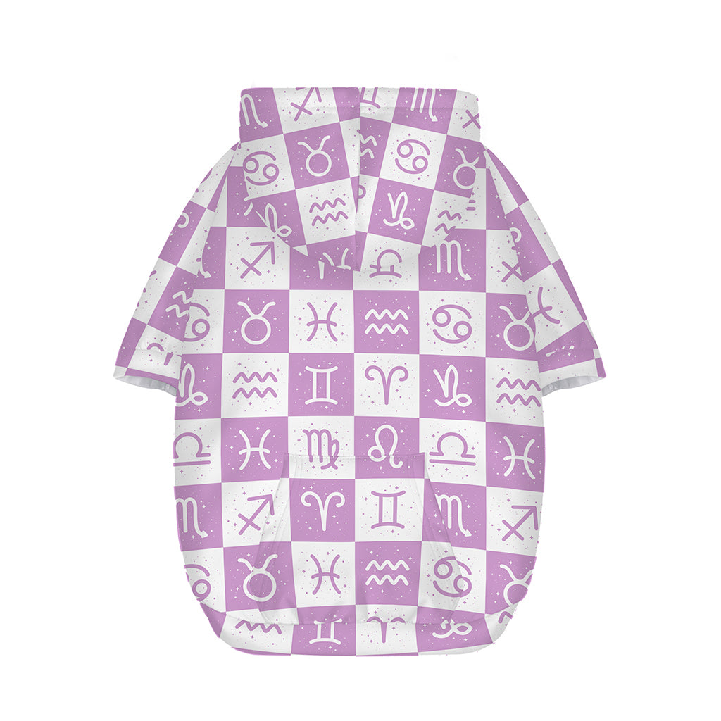 White And Purple Zodiac Signs Print Dog Zip Up Hoodie