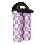 White And Purple Zodiac Signs Print Double Neoprene Wine Tote