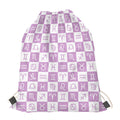 White And Purple Zodiac Signs Print Drawstring Bag