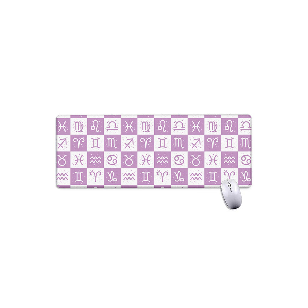 White And Purple Zodiac Signs Print Extended Mouse Pad