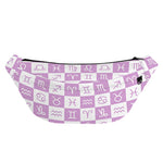 White And Purple Zodiac Signs Print Fanny Pack