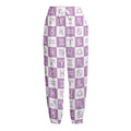 White And Purple Zodiac Signs Print Fleece Lined Knit Pants