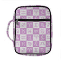 White And Purple Zodiac Signs Print Front Pocket Bible Bag