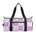 White And Purple Zodiac Signs Print Gym Bag