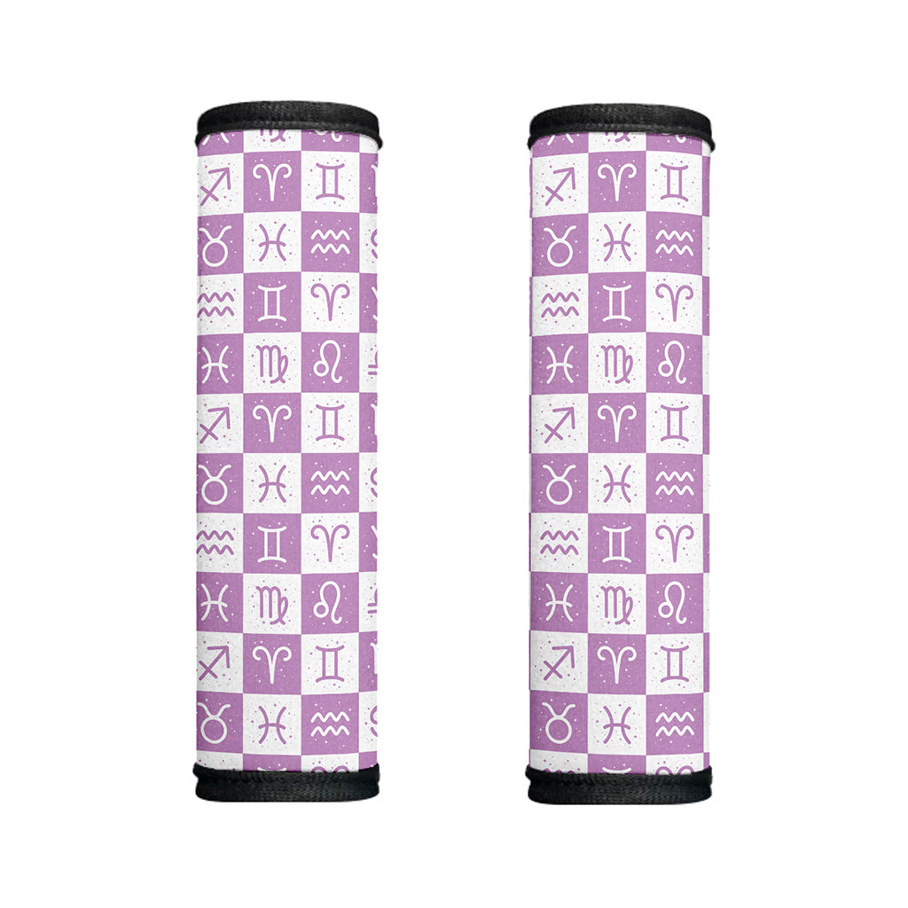 White And Purple Zodiac Signs Print Handle Covers