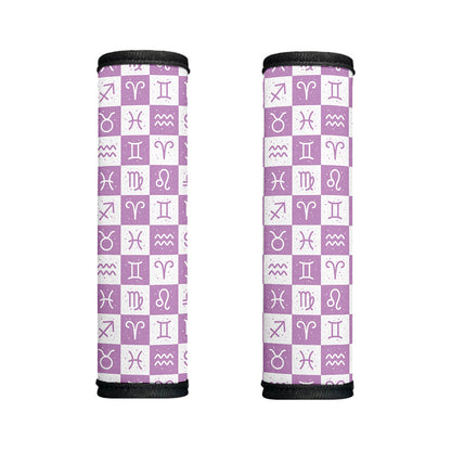 White And Purple Zodiac Signs Print Handle Covers