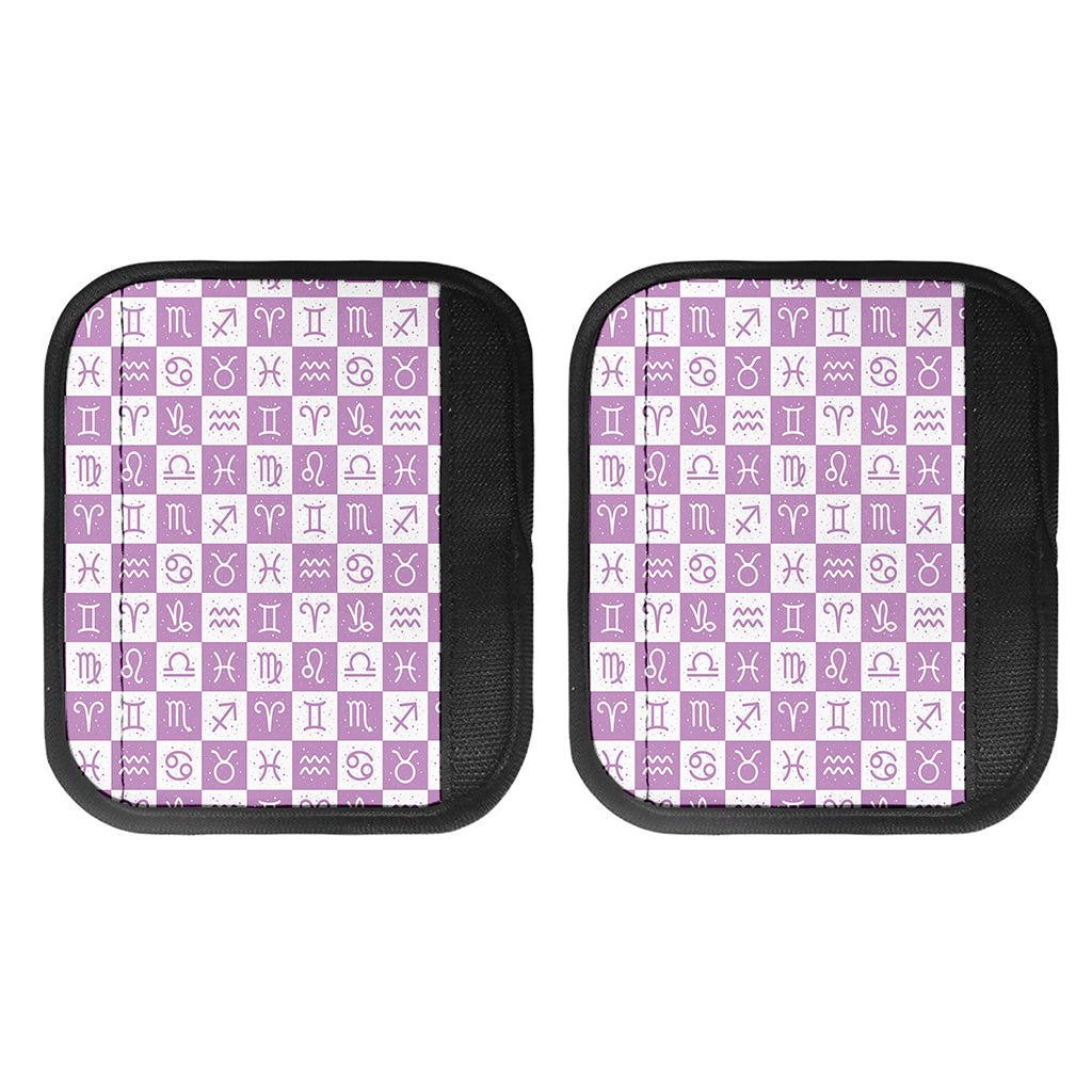 White And Purple Zodiac Signs Print Handle Covers