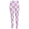 White And Purple Zodiac Signs Print High-Waisted Pocket Leggings