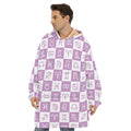 White And Purple Zodiac Signs Print Hoodie Blanket