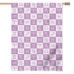 White And Purple Zodiac Signs Print House Flag