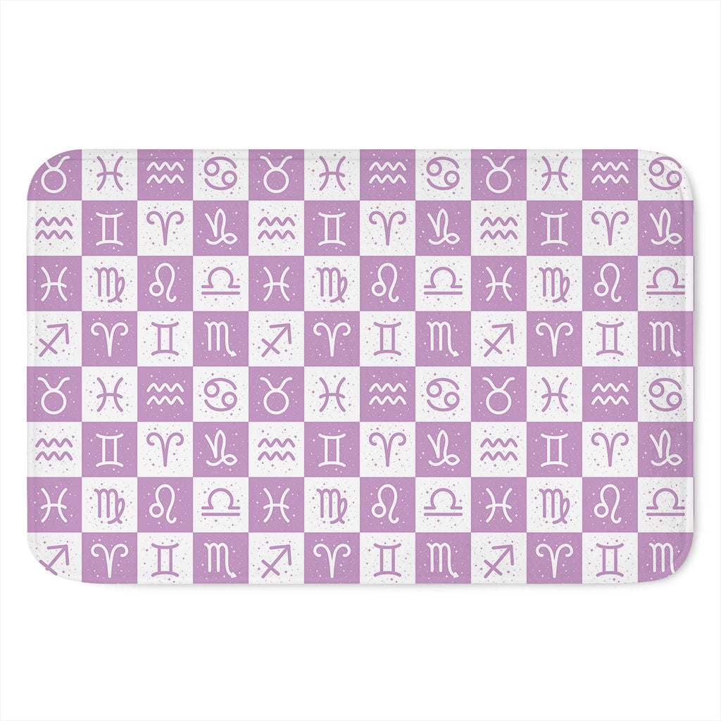 White And Purple Zodiac Signs Print Indoor Door Mat