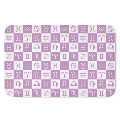 White And Purple Zodiac Signs Print Indoor Door Mat