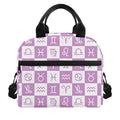 White And Purple Zodiac Signs Print Insulated Lunch Bag