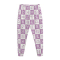 White And Purple Zodiac Signs Print Jogger Pants