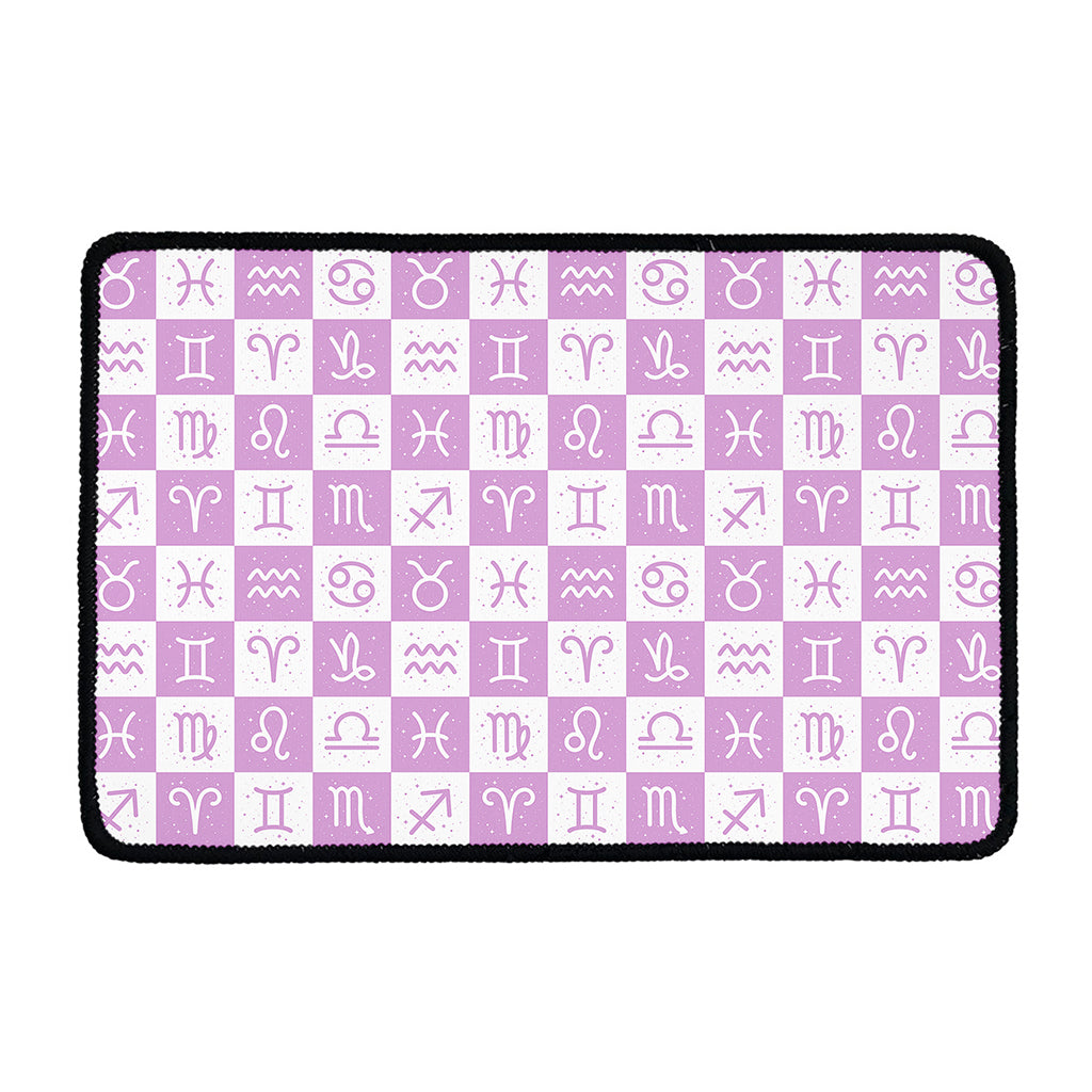 White And Purple Zodiac Signs Print Kitchen Mat