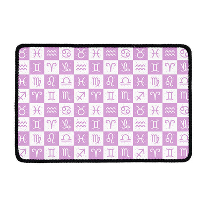 White And Purple Zodiac Signs Print Kitchen Mat