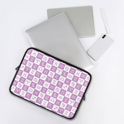 White And Purple Zodiac Signs Print Laptop Sleeve