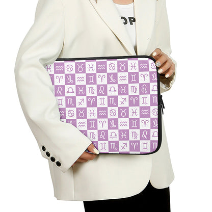 White And Purple Zodiac Signs Print Laptop Sleeve
