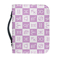 White And Purple Zodiac Signs Print Leather Bible Cover