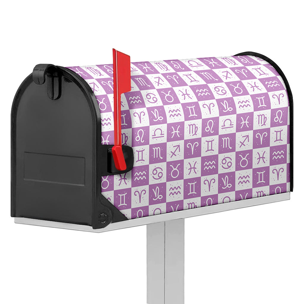 White And Purple Zodiac Signs Print Mailbox Cover