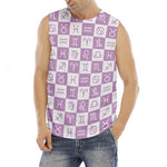 White And Purple Zodiac Signs Print Men's Fitness Tank Top