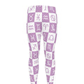 White And Purple Zodiac Signs Print Men's Leggings