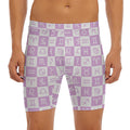 White And Purple Zodiac Signs Print Men's Long Boxer Briefs