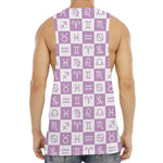 White And Purple Zodiac Signs Print Men's Muscle Tank Top