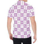 White And Purple Zodiac Signs Print Men's Shirt