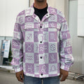 White And Purple Zodiac Signs Print Men's Shirt Jacket