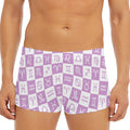 White And Purple Zodiac Signs Print Men's Short Boxer Briefs