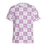 White And Purple Zodiac Signs Print Men's Sports T-Shirt