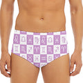 White And Purple Zodiac Signs Print Men's Triangle Swim Briefs