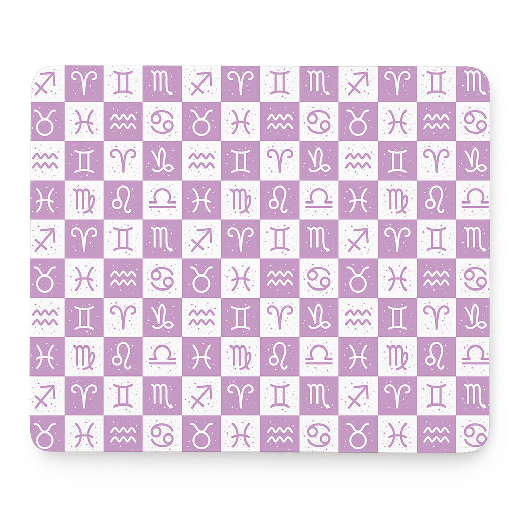 White And Purple Zodiac Signs Print Mouse Pad