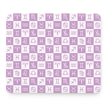 White And Purple Zodiac Signs Print Mouse Pad