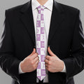 White And Purple Zodiac Signs Print Necktie