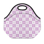 White And Purple Zodiac Signs Print Neoprene Lunch Bag