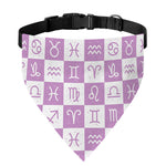 White And Purple Zodiac Signs Print Over The Collar Dog Bandana