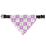 White And Purple Zodiac Signs Print Over The Collar Dog Bandana