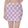 White And Purple Zodiac Signs Print Pencil Mini Skirt