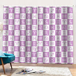 White And Purple Zodiac Signs Print Pencil Pleat Curtains