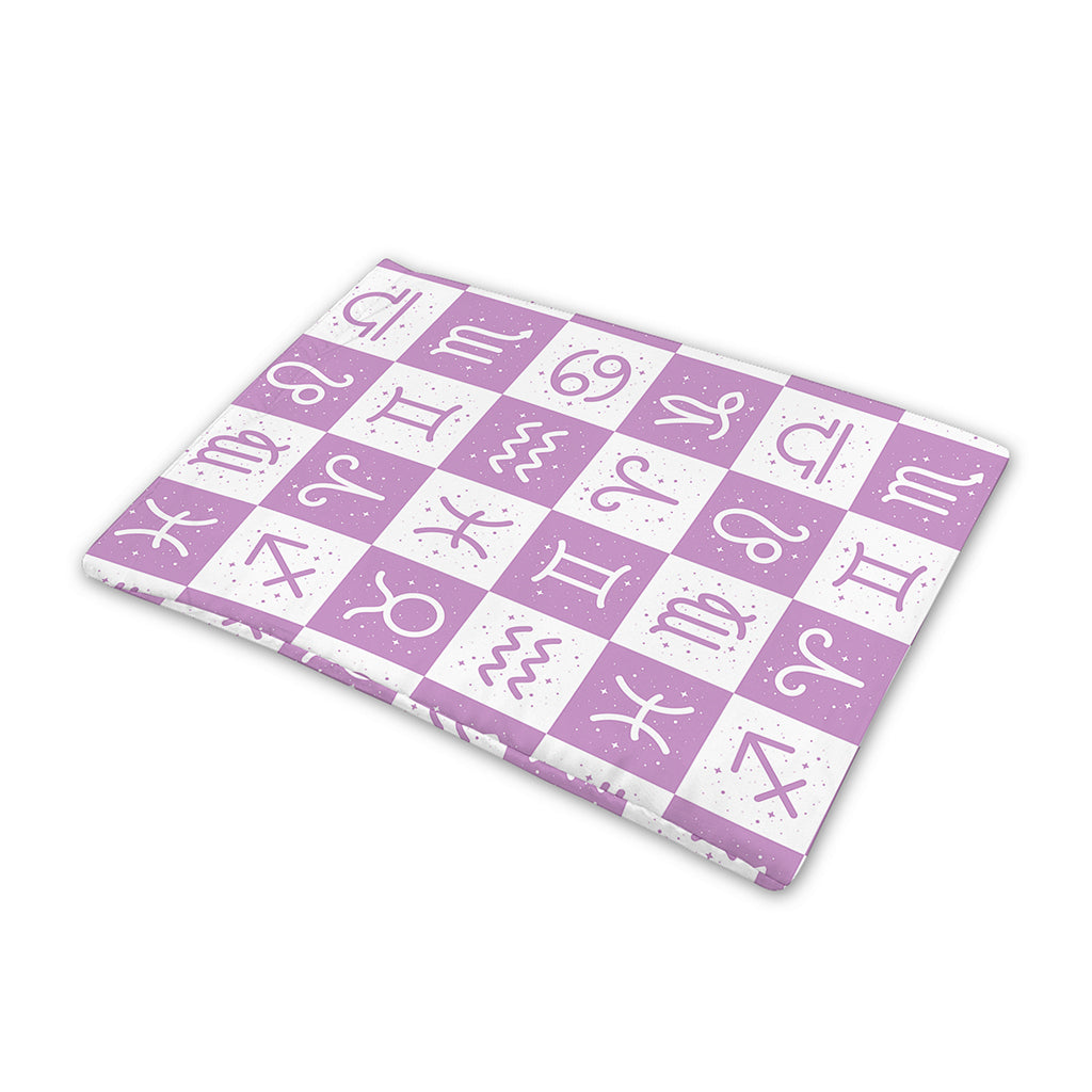 White And Purple Zodiac Signs Print Pet Cooling Mat Cover
